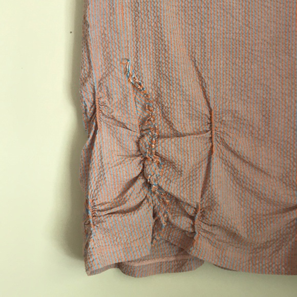 Blue & Orange Pinstripe Pencil Skirt - Picture 2 of 8